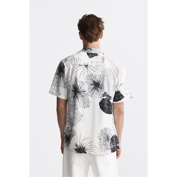 ZARA ~ABSTRACT PRINT STRETCH SHIRT (NWT) - Picture 3 of 10
